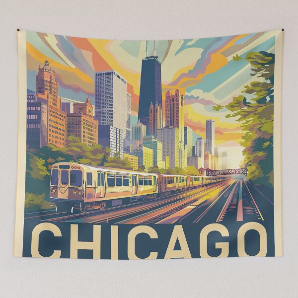 Item preview, Chicago Poster Retro Chicago Art designed and sold by nomiraclehere.