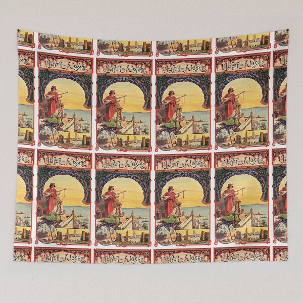 Item preview, Winter in Algeria Women Play Music City Ocean Scenery Travel Poster 1900s designed and sold by RocketshipRetro.