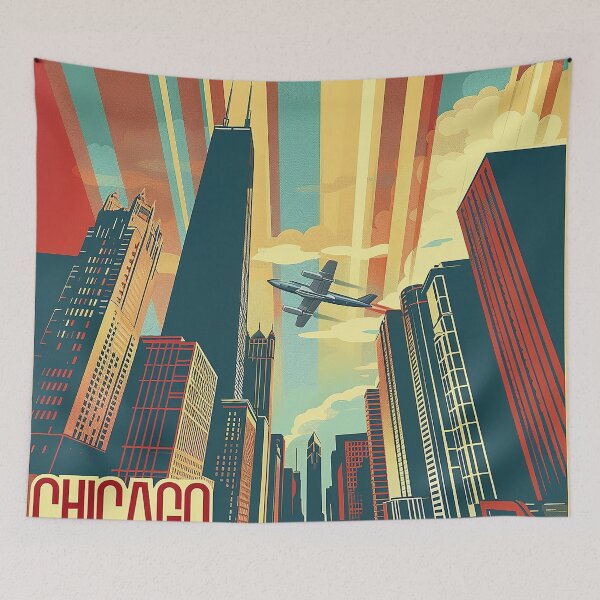 Item preview, Chicago Poster Retro Chicago Art designed and sold by nomiraclehere.