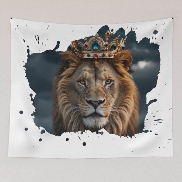 Item preview,  lion wearing a majestic crown designed and sold by BlackELKS.