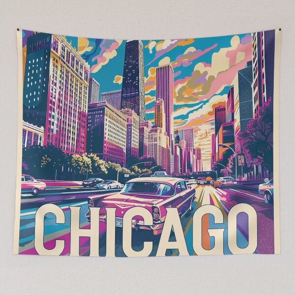 Item preview, Chicago Poster Retro Chicago Art designed and sold by nomiraclehere.