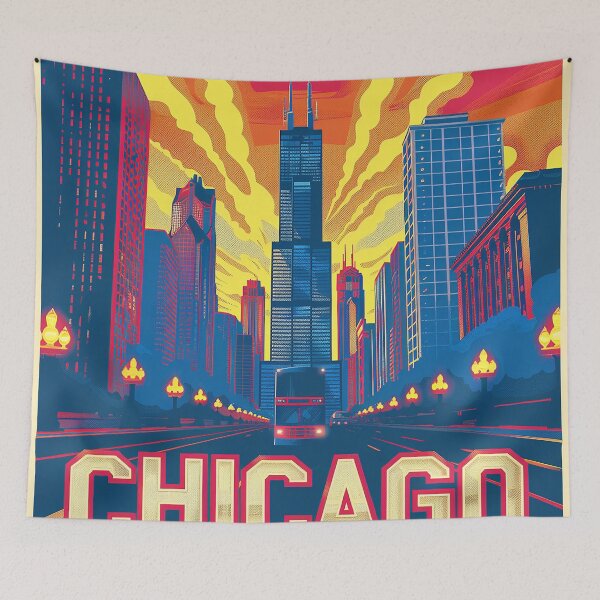 Item preview, Chicago Poster Retro Chicago Art designed and sold by nomiraclehere.