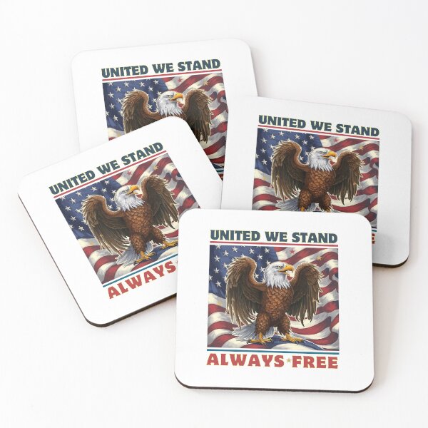 Item preview, United We Stand, Always Free Typographic American Independence With American Eagle Clipart Design designed and sold by Raise2Shine.