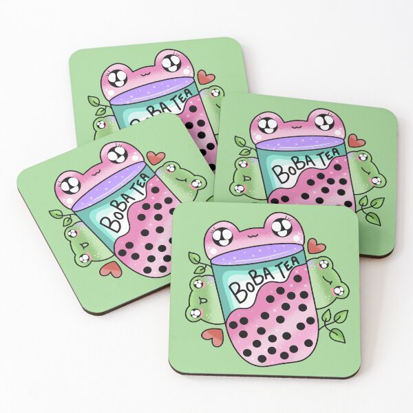 Item preview, Kawaii cute frog drinking boba designed and sold by Quacktails.