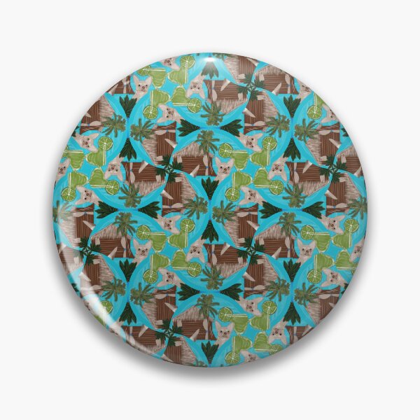 Item preview, Chihuahuas Cabanas And Cocktails Art Deco Fans designed and sold by Triplicate Limited.