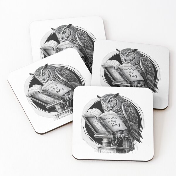 Item preview, Knowledge is Key: Wise Owl Reading Art designed and sold by deluxedigital1.