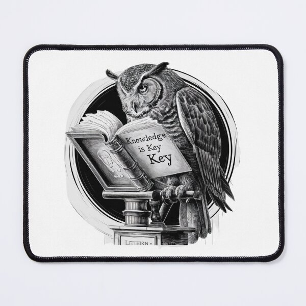 Item preview, Knowledge is Key: Wise Owl Reading Art designed and sold by deluxedigital1.