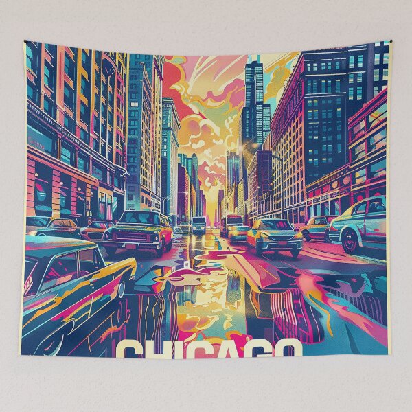 Item preview, Chicago Poster Retro Chicago Art designed and sold by nomiraclehere.