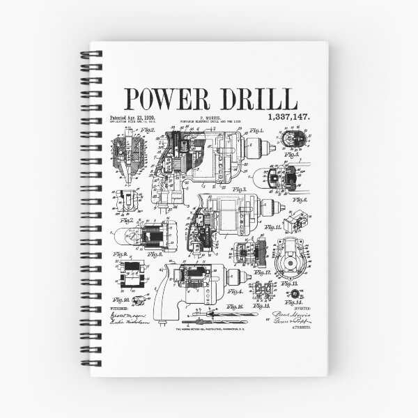Item preview, Carpenter Builder Woodworker Power Drill DIY Vintage Patent designed and sold by GrandeDuc.