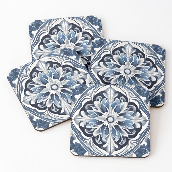 Item preview, Blue tile pattern designed and sold by Ilikeiwantilove.
