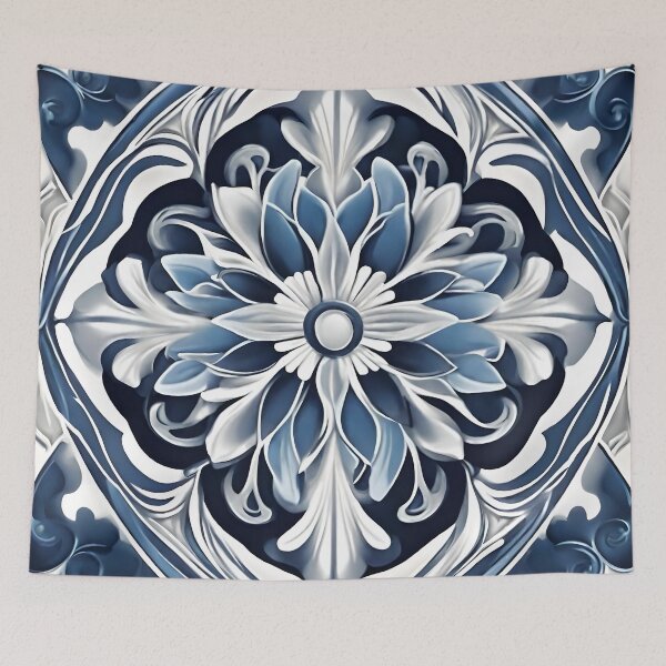 Item preview, Blue tile pattern designed and sold by Ilikeiwantilove.