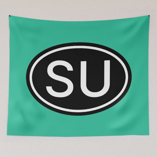 Item preview, SU Initials Monogram Oval White Letters designed and sold by Jeallan Designs.