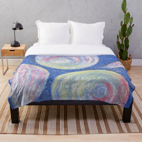 Item preview, rainbow circles in a blue field designed and sold by StelaDisigns.
