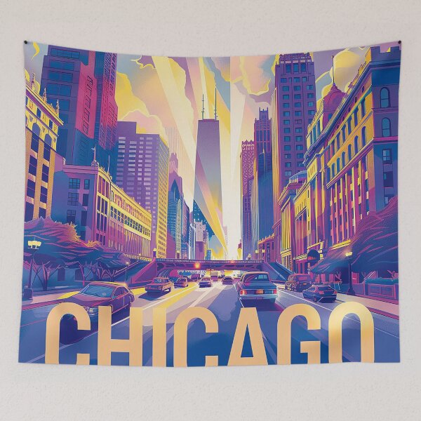 Item preview, Chicago Poster Retro Chicago Art designed and sold by nomiraclehere.