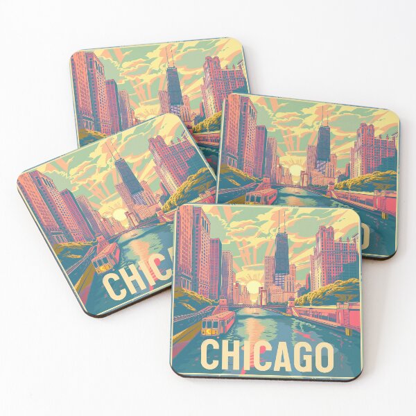 Item preview, Chicago Poster Retro Chicago Art designed and sold by nomiraclehere.
