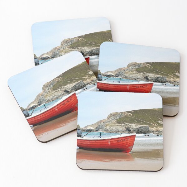 Item preview, Red Dog Boat at Trevaunance Cove designed and sold by Terri Waters Photography & Design.