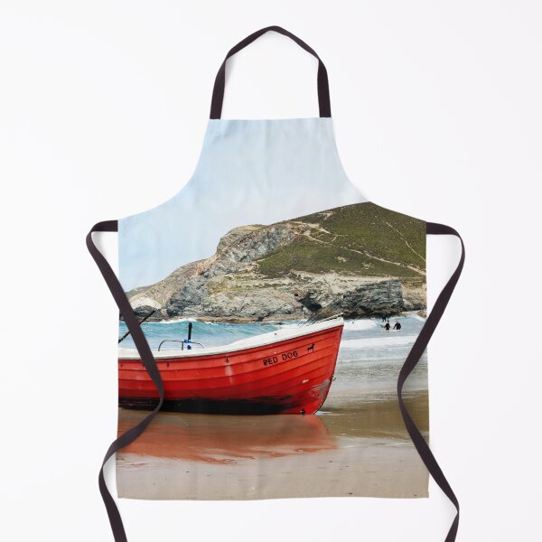 Item preview, Red Dog Boat at Trevaunance Cove designed and sold by Terri Waters Photography & Design.