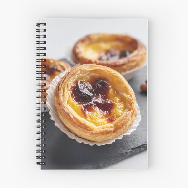 Item preview, Three golden-brown Pastéis de Nata tarts on a black slate with cinnamon sticks and star anise designed and sold by homydesign.