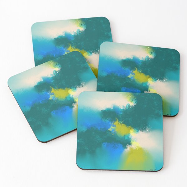 Item preview, Mirage - Green Blue Yellow White Abstract designed and sold by Joey Santiago.