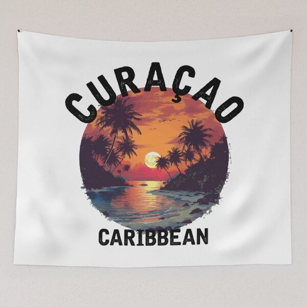 Item preview, Curacao - Caribbean (with Black Lettering) designed and sold by VelvetRoom.
