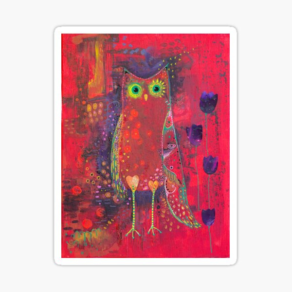 Abstract Owl Merchandise Sticker