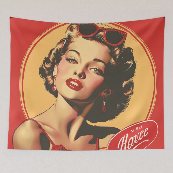 Item preview, Elegant Vintage Pin-Up Girl with Red Sunglasses 50s designed and sold by elecelorena.
