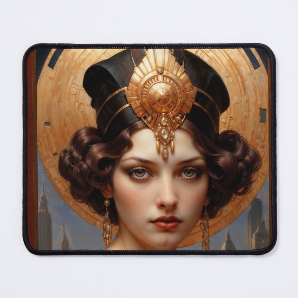 Item preview, Classic Art Deco Elegance Alluring AI Concept Art Portrait by Xzendor7 designed and sold by Xzendor7 Digital Art Creations.