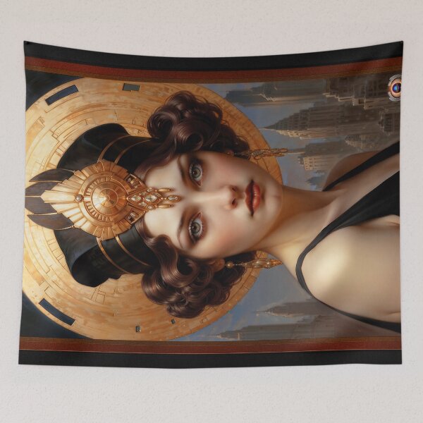 Item preview, Classic Art Deco Elegance Alluring AI Concept Art Portrait by Xzendor7 designed and sold by Xzendor7 Digital Art Creations.