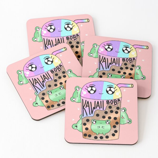 Item preview,  Kawaii chibi frog holding boba tea designed and sold by Quacktails.