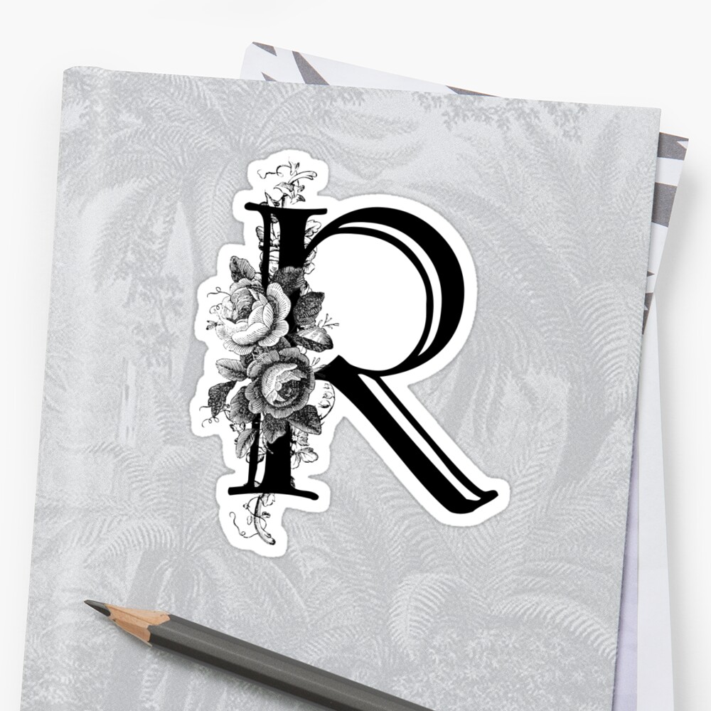 Vintage Engraved Floral Monogram Letter Q Sticker By Grafixmom Redbubble