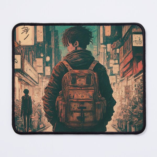 Item preview, A Man in japan city anime style carry a bag vintage tone designed and sold by HakunamatataTin.