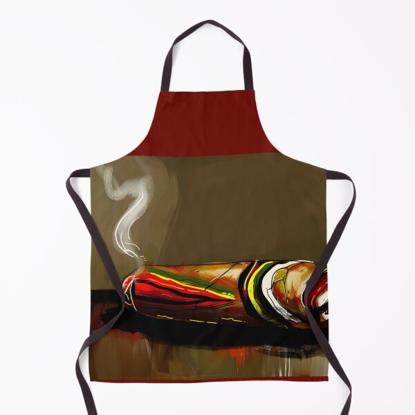 Item preview, Dynamic Visual Effect - Lit Cigar Emitting Smoke Against Muted Brown Background Abstract Generative AI designed and sold by OlfactoART Studio.