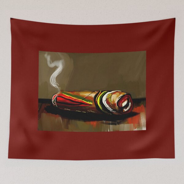 Item preview, Dynamic Visual Effect - Lit Cigar Emitting Smoke Against Muted Brown Background Abstract Generative AI designed and sold by OlfactoART Studio.