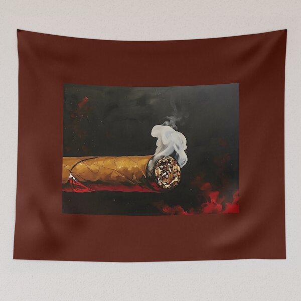 Item preview, Glowing Embers - Partially Smoked Cigar Emitting Wisps of Smoke - Abstract Generative AI designed and sold by OlfactoART Studio.