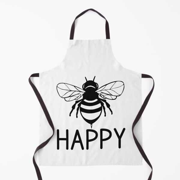 Item preview, Bee happy, black and white bee , positive inspirational be happy designed and sold by Inktown.