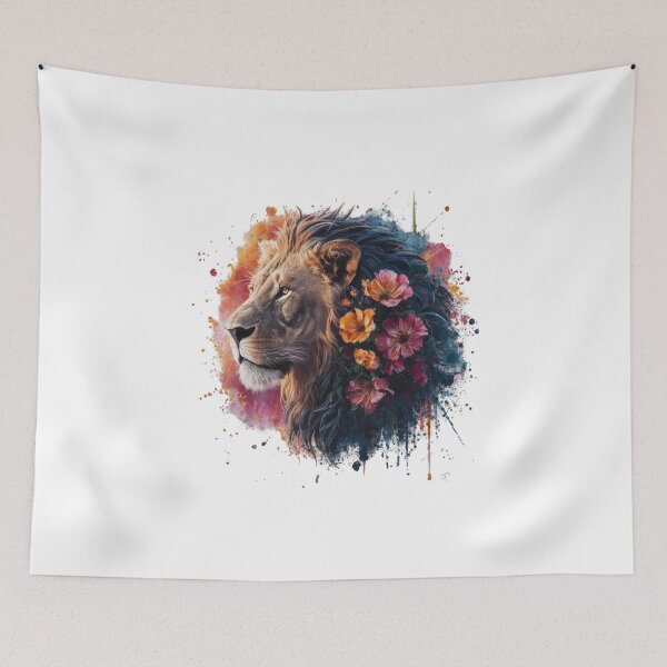 Item preview, Lion and flowers designed and sold by Art-Design-EM.