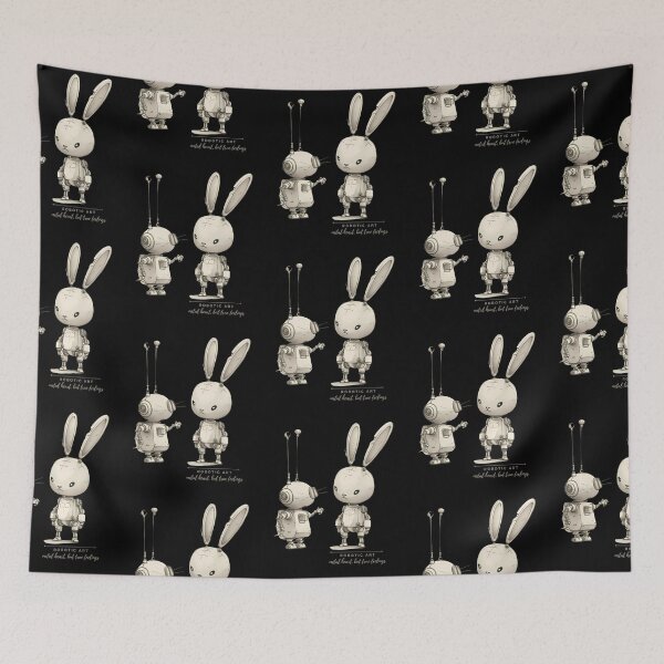 Item preview, Robot Bunny And Robot Friend Robotic Art designed and sold by BetiOnDemand.