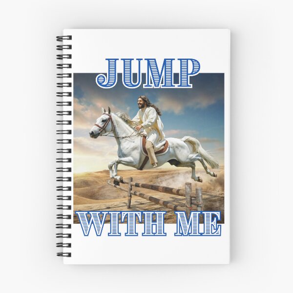 Item preview, JUMP with me say Jesus on horseback christian funny cute crazy gifts designed and sold by thankful-loco.
