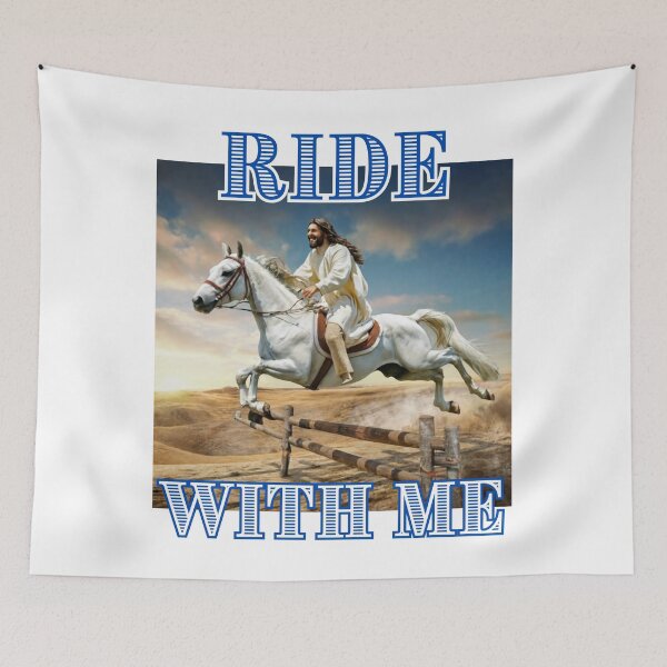 Item preview,  Ride with me say Jesus on horseback christian funny cute gifts designed and sold by thankful-loco.