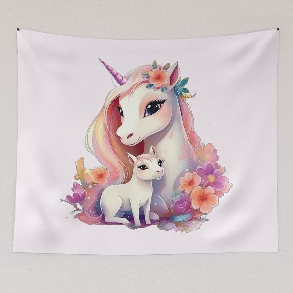 Item preview, Cute Unicorn Mom and Baby Two designed and sold by MaryFiore.