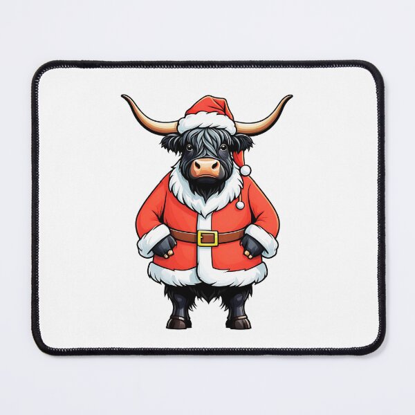 Item preview, Christmas Black Highland Cow Santa designed and sold by TheAnimalZ00.