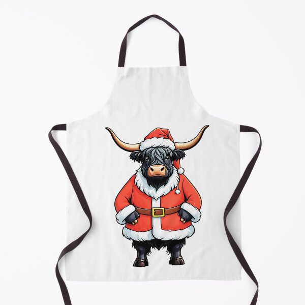 Item preview, Christmas Black Highland Cow Santa designed and sold by TheAnimalZ00.