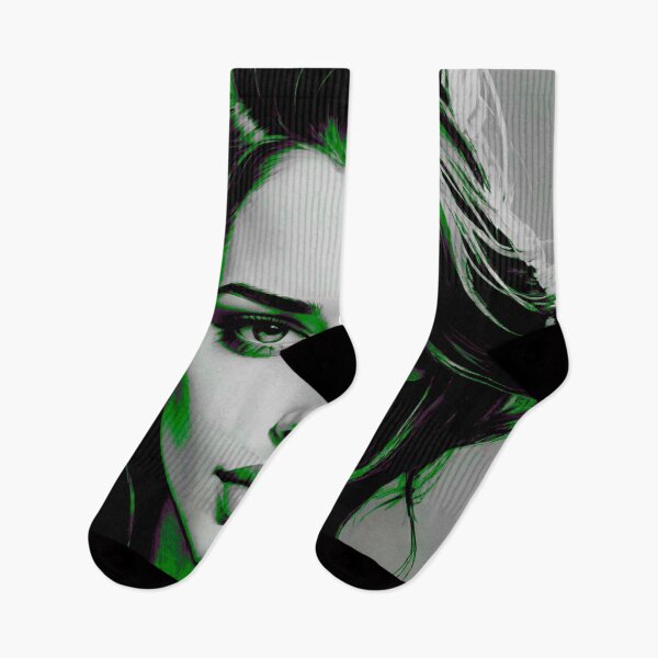 Item preview, Stylish Woman in Green with Monochrome Tones designed and sold by GrizzlyCollective.