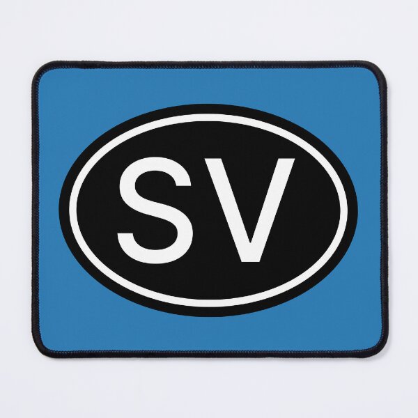 Item preview, SV Initials Monogram Oval White Letters designed and sold by Jeallan Designs.