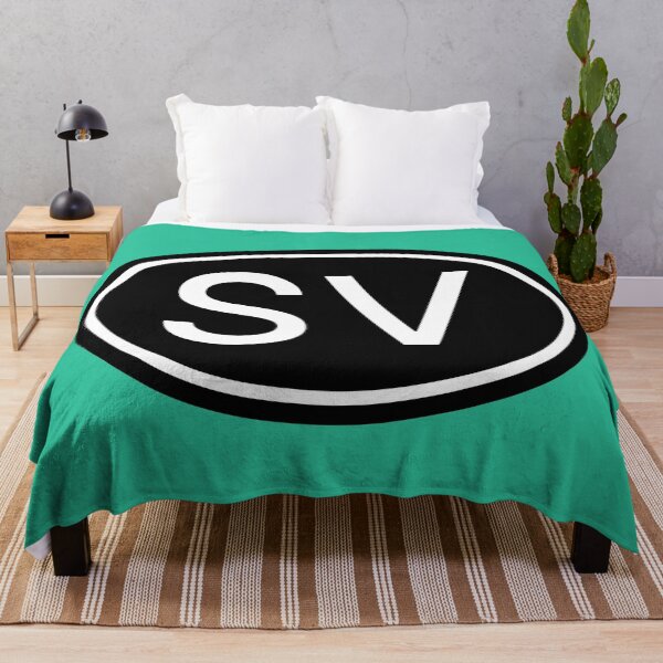 Item preview, SV Initials Monogram Oval White Letters designed and sold by Jeallan Designs.