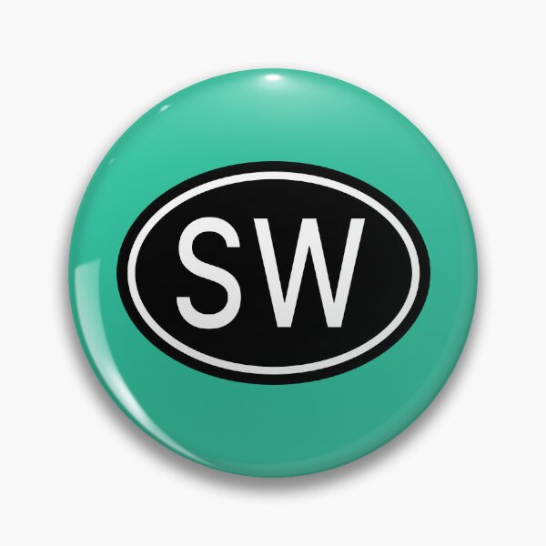 Item preview, SW Initials Monogram Oval White Letters designed and sold by Jeallan Designs.