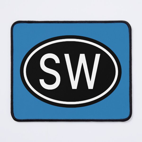 Item preview, SW Initials Monogram Oval White Letters designed and sold by Jeallan Designs.