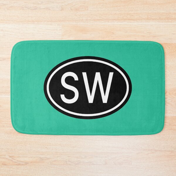 Item preview, SW Initials Monogram Oval White Letters designed and sold by Jeallan Designs.