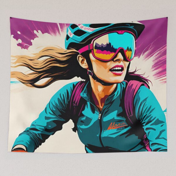 Item preview, Female Rider in Goggles and Helmet designed and sold by GrizzlyCollective.