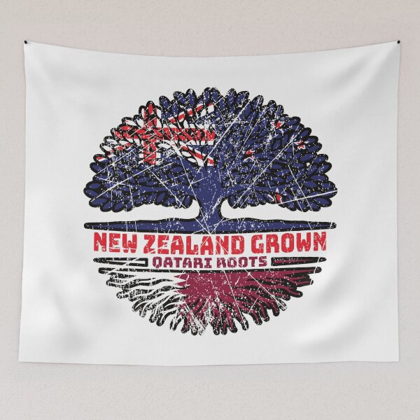 Item preview, Qatar Qatari New Zealander New Zealand Tree Roots Flag designed and sold by FlagX.